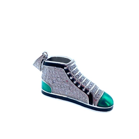 SNEAKER PENDANT STERLING SILVER CZ